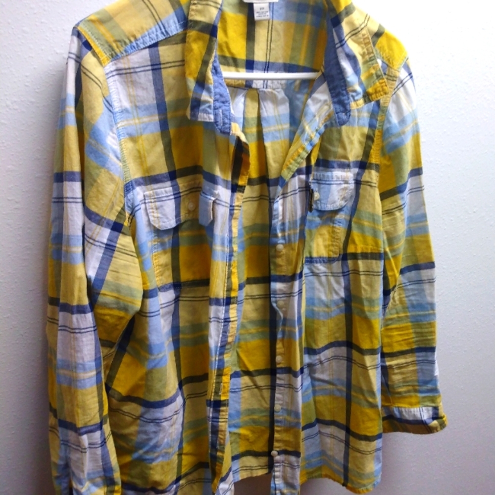 Yellow plaid shirt
